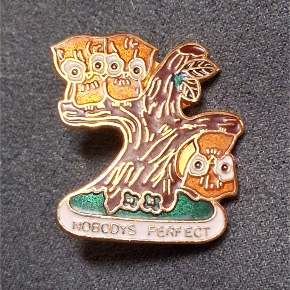 Enamel Owl Nobody's Perfect Pin